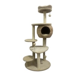 RASCADOR TWINBEE ARBOL CON PLATAFORMA CON SISAL Y NIDO 60×48x134 cm