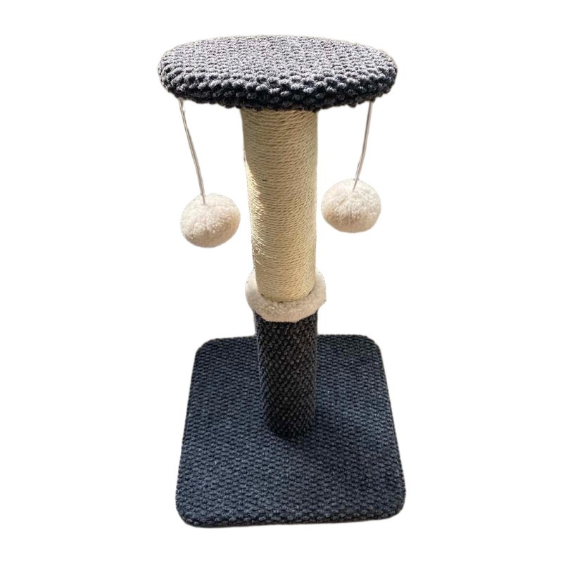 RASCADOR TWINBEE BASE CUADRADA CON POSTE SISAL Y DOS BOLAS 30x30x53 cm