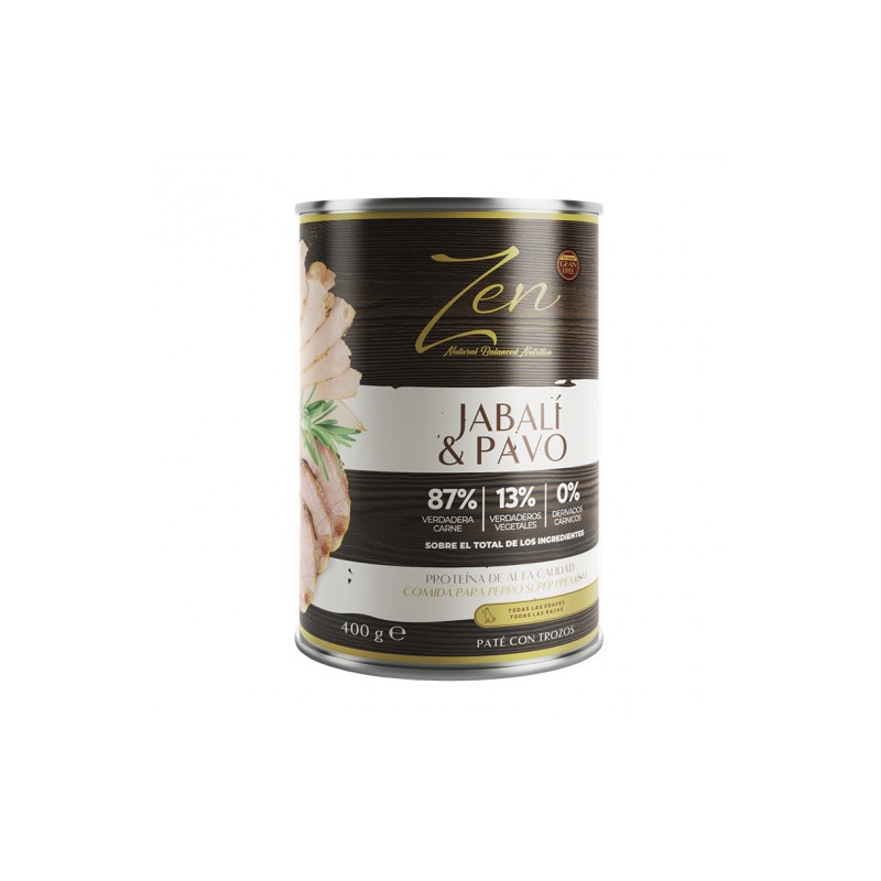 ZEN paté perros JABALI Y PAVO 400 gr REF. 7768 (12uds/caja)