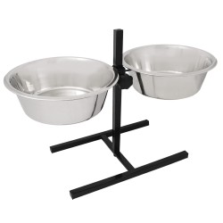 SET BOWLS-COMEDERO REGULABLE EN ALTURA ACERO INOX. 2X2,8L NS
