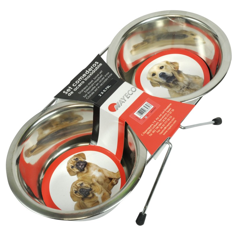 SET COMEDEROS ACERO INOX 2 x 0,75L.