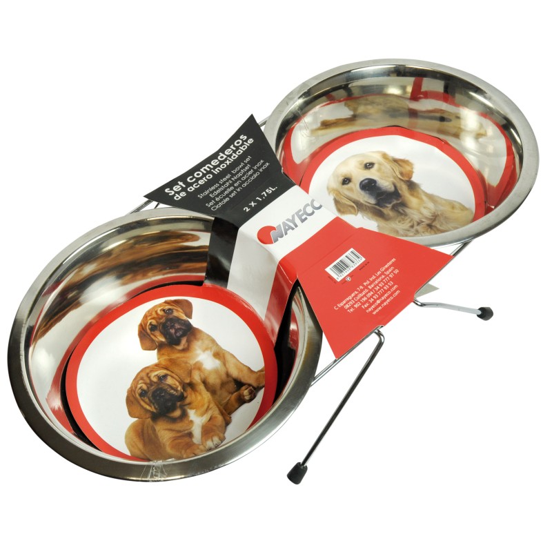 SET COMEDEROS ACERO INOX 2 x 1,75L.