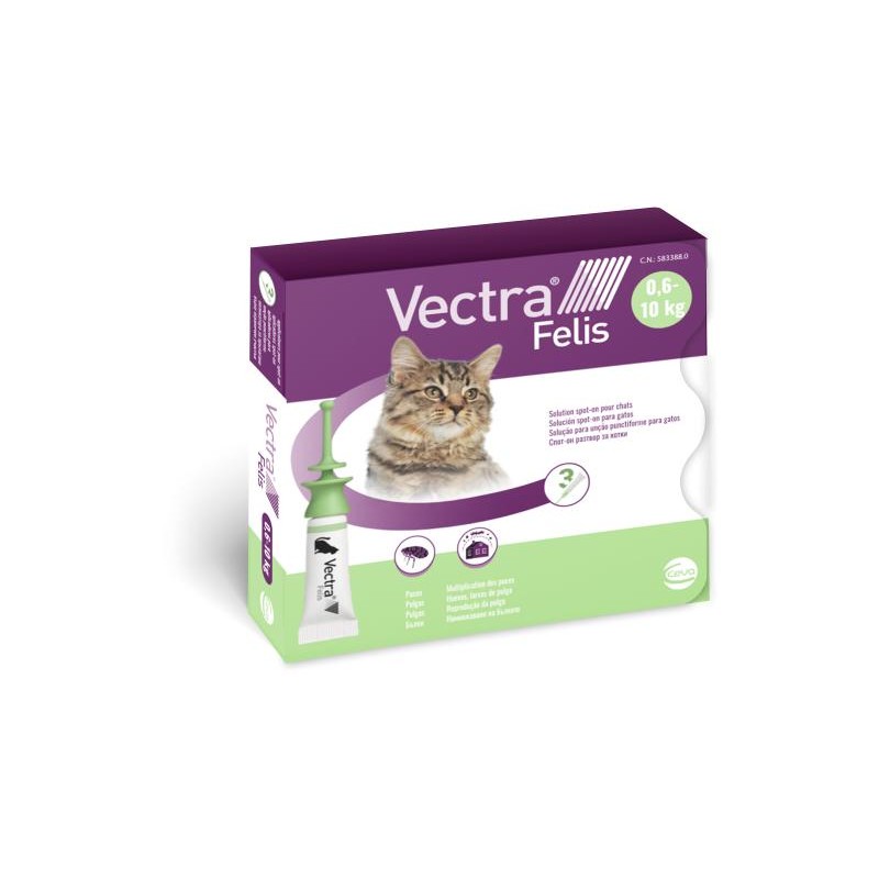 VECTRA FELIS (gatos) 0,6-10kg caja 3 pipetas