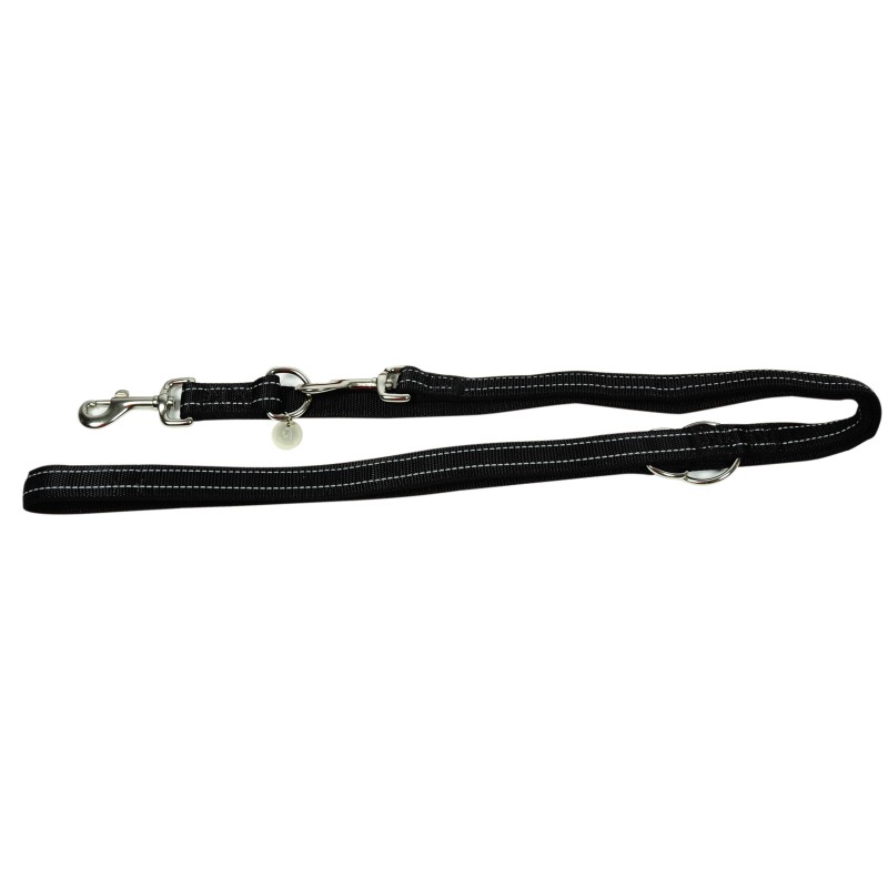 CORREA ADIESTRAMIENTO NYLON REFLECTANTE NEGRO 25mmx200cm