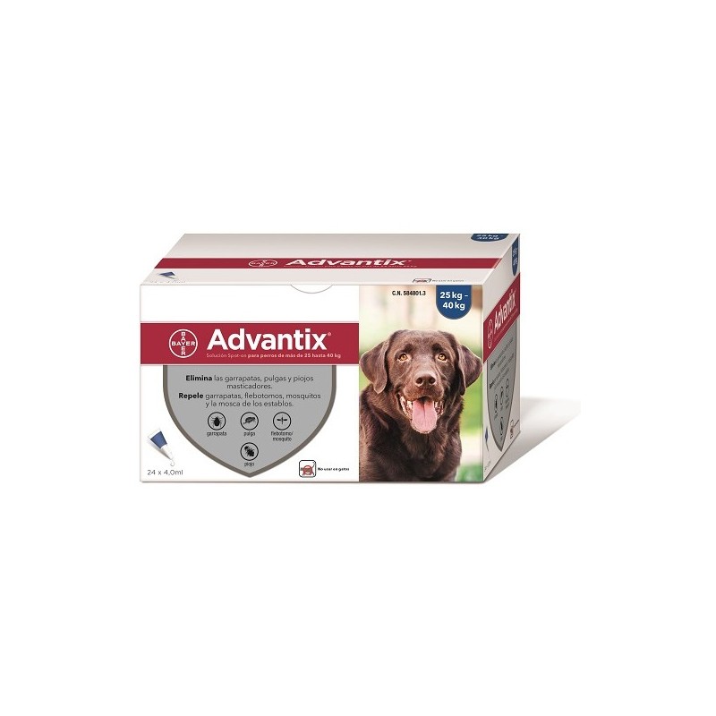 ADVANTIX 400 (+25kg.) caja 24 pipetas