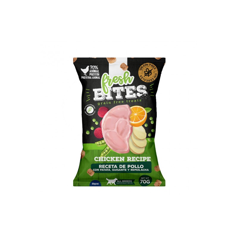 FRESH BITES GRAIN FREE SNACKS POLLO 70gr (25uds)