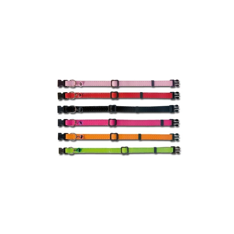 COLLAR GATO MAC LEATHER CHAROL 10mm x 20-33cm