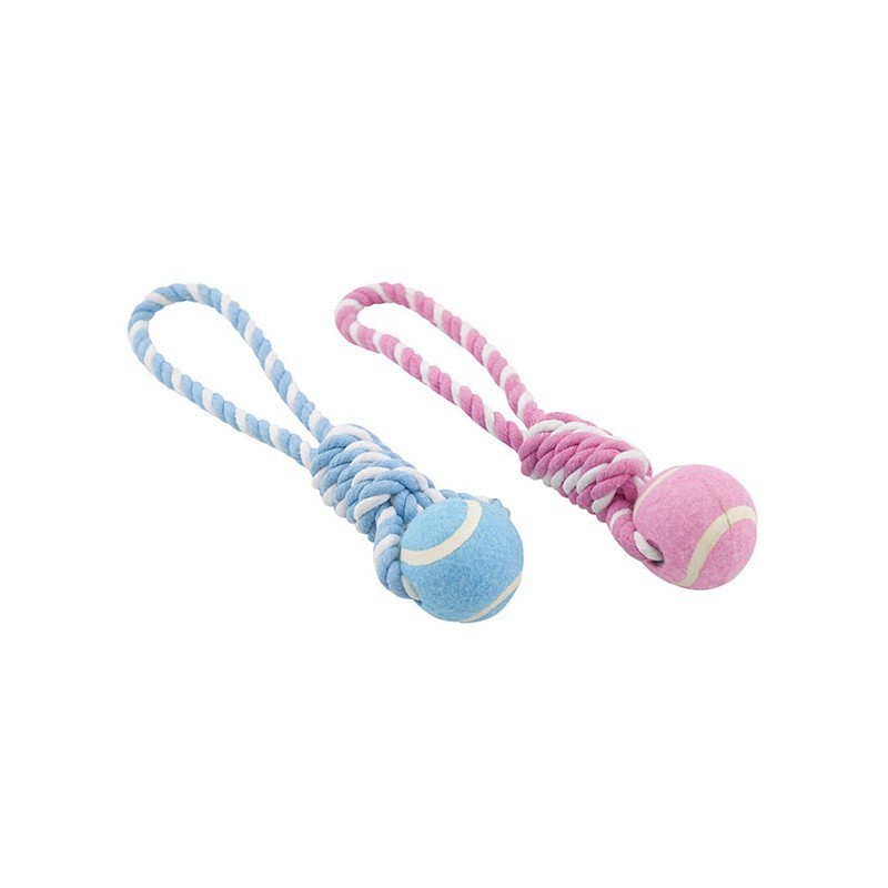 PELOTA TENIS CON CUERDA BICOLOR 30cm. 105-115gr. (UMV 4uds.)