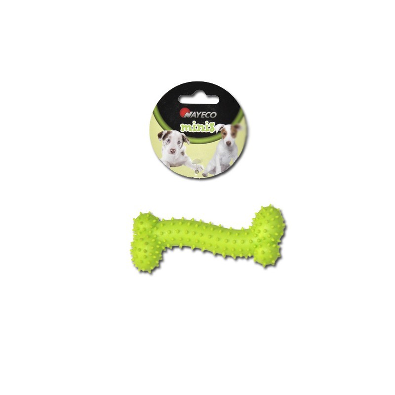 MINI HUESO DE GOMA CON PINCHOS 11cm (UMV 3uds.) NS