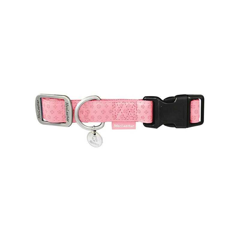 COLLAR MAC LEATHER ROSA 25mm x 48-70cm