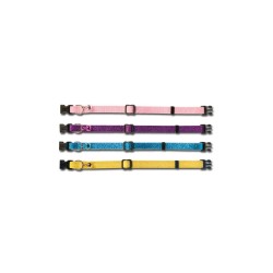 COLLAR GATO MAC LEATHER PURPURINA 10mm x 20-33cm
