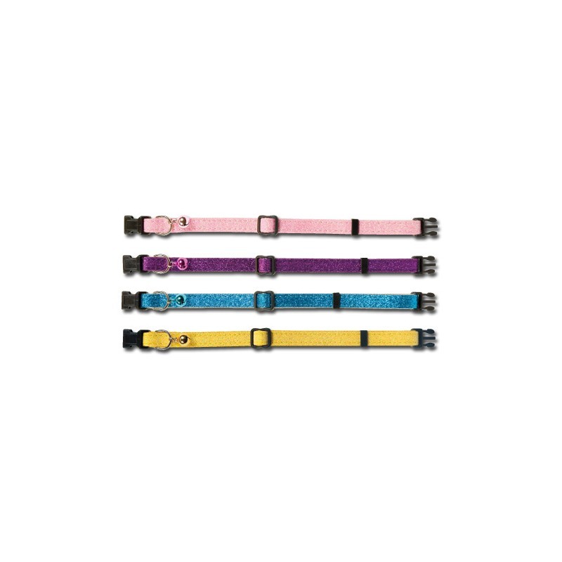 COLLAR GATO MAC LEATHER PURPURINA 10mm x 20-33cm