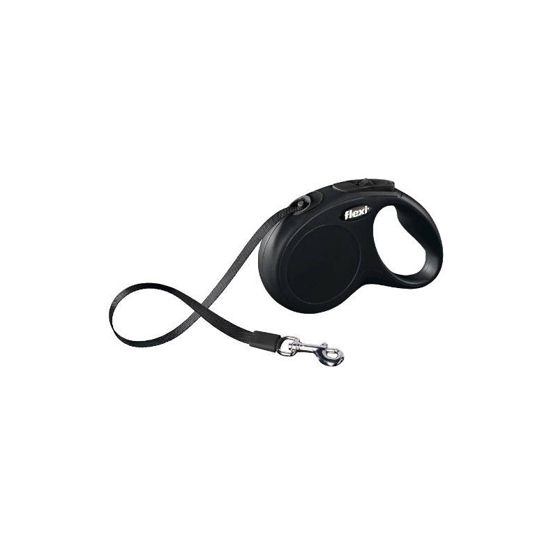 Flexi New Classic Cinta XS 3m hasta12kg. NEGRO