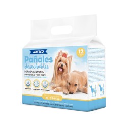PAÑAL PARA PERRO M 12uds. (32-44cm)