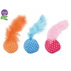 PELOTA TOPOS CON PLUMA CON CATNIP (U.M.V.3)