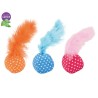 PELOTA TOPOS CON PLUMA CON CATNIP (U.M.V.3)