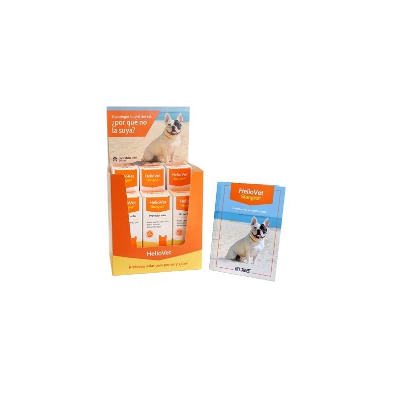 EXPOSITOR HELIOVET SPF50+  (3 cremas 50ml- 3 spray 80ml)