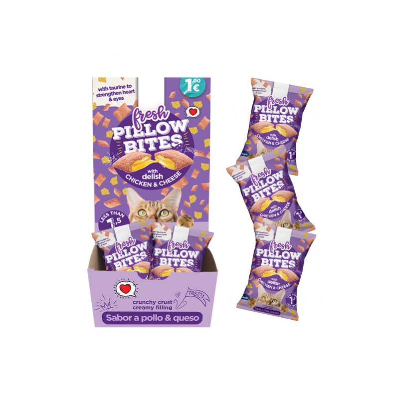 FRESH SNACKS GATO PILLOW BITES POLLO Y QUESO 40GR (25 uds)