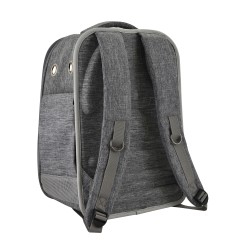MOCHILA CON VENTANA GRIS 30x23x43cm