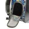 MOCHILA SPACE CON FLORES AZUL  33x26x43 cm