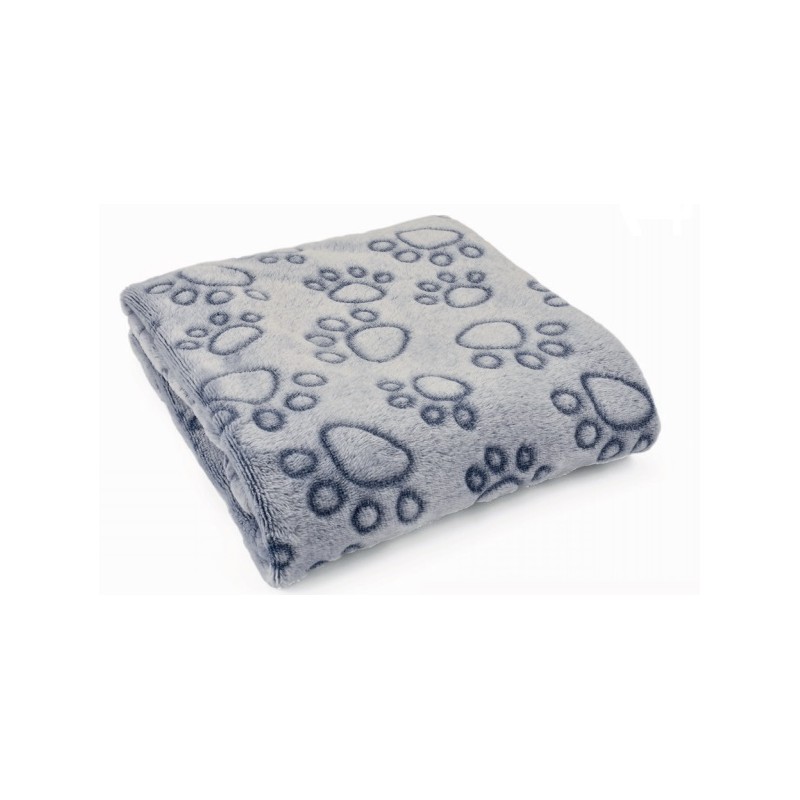 MANTA HUELLA GRIS 100x70cm D.