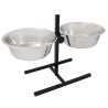 SET BOWLS-COMEDERO REGULABLE EN ALTURA ACERO INOX. 2X4L NS