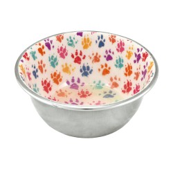 COMEDERO INOX HUELLA MULTICOLOR 950ML NS