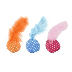 PELOTA TOPOS CON PLUMA CON CATNIP (U.M.V.3)
