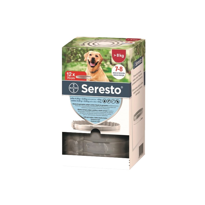 SERESTO COLLAR PERROS + de 8 KG E.C. 12 UDS