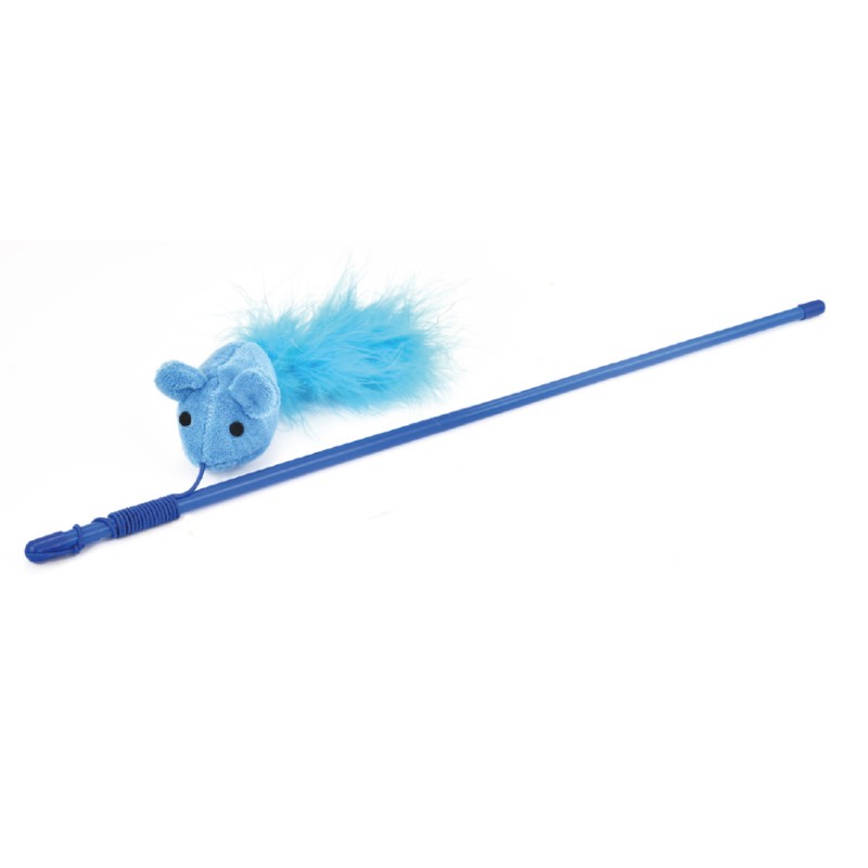 VARA CON RATON CON PLUMA 48CM  (U.M.V 3uds)