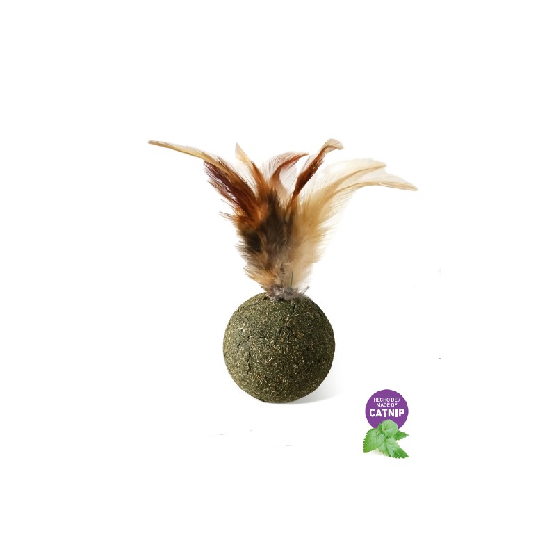 PELOTA DE CATNIP CON PLUMA (U.M.V 3uds)