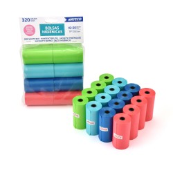 BOLSAS HIGIENICAS CON AROMA TALCO 16 ROLLOS de 20 bolsas