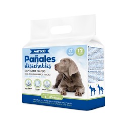 PAÑAL PARA PERRO MACHO S 12uds. (30-40cm)