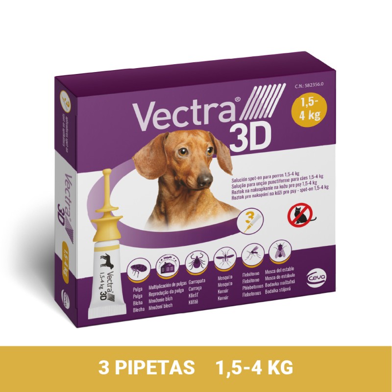 VECTRA 3D XS DOG 1,5-4kg caja 3 pipetas