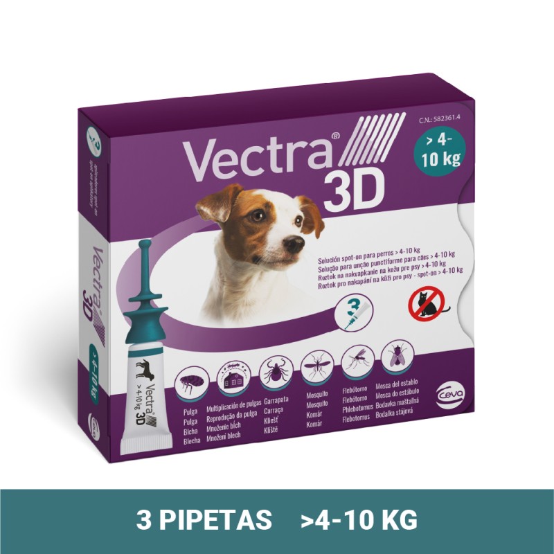 VECTRA 3D S DOG 4-10kg caja 3 pipetas