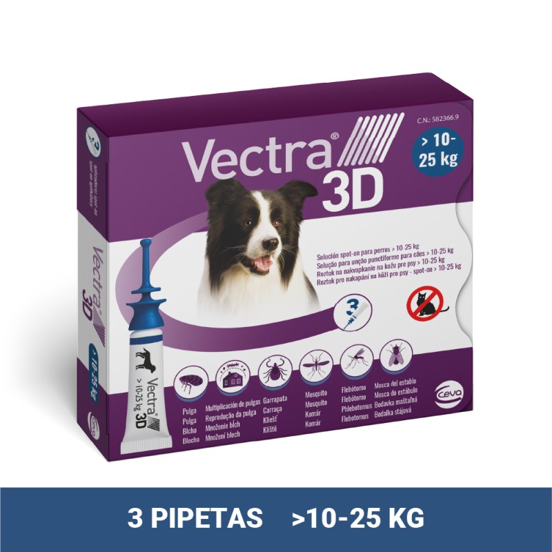VECTRA 3D M DOG 10-25kg  caja 3 pipetas
