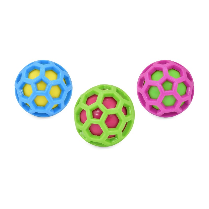 PELOTA DOBLE CON SONIDO 7,6CM (UMV 3uds)