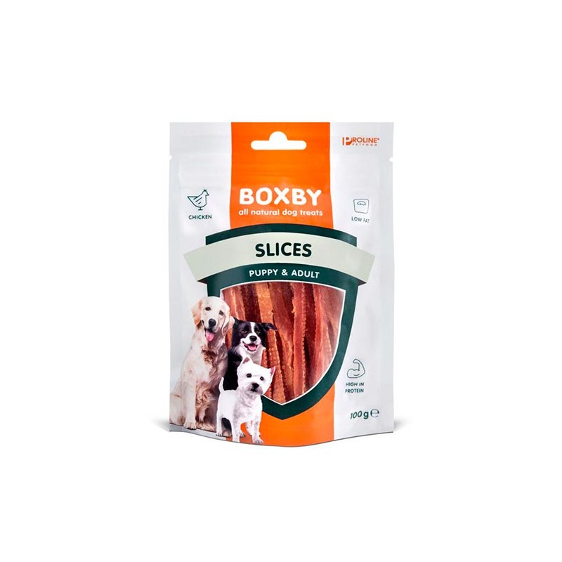 BOXBY Tiras pollo para perros (15uds/caja)