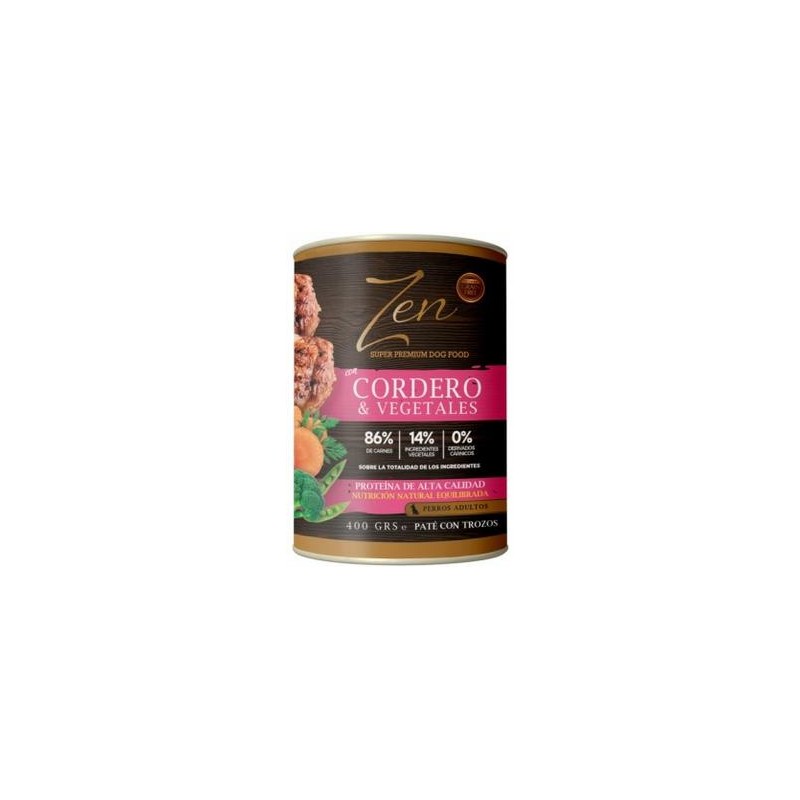 ZEN Paté perros CORDERO C/VEGETALES 400 gr. (12uds/caja)