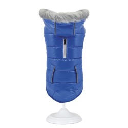 CHAQUETA CAPUCHA CHAROL AZUL 25CM D
