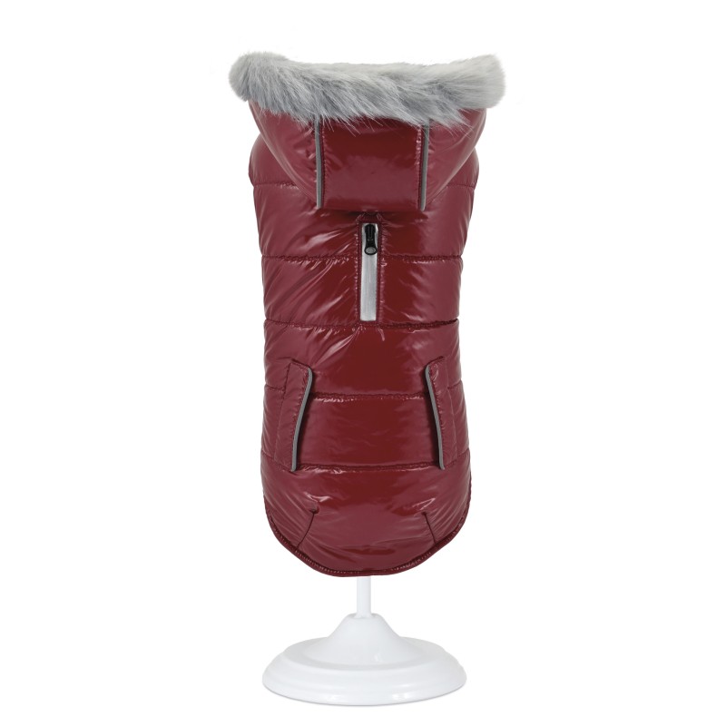 CHAQUETA CAPUCHA CHAROL ROJO 20CM D