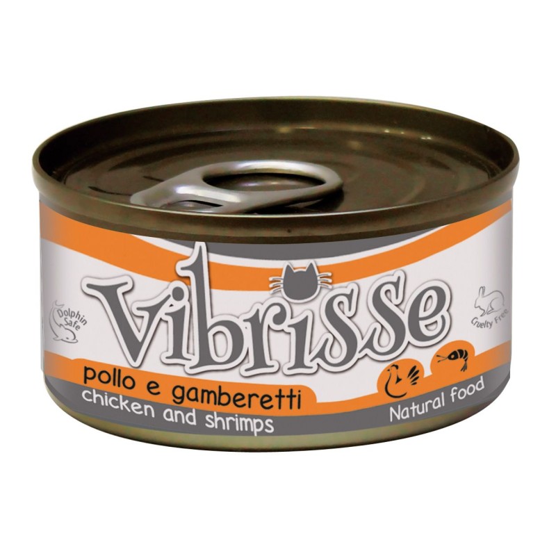 VIBRISSE GATO POLLO Y GAMBAS 70G. (24uds/caja)