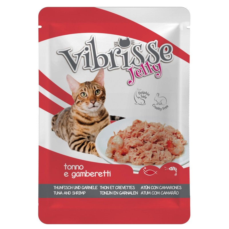 VIBRISSE GATO POUCH ATUN CON CAMARONES EN GELATINA 70g (18uds/caja)