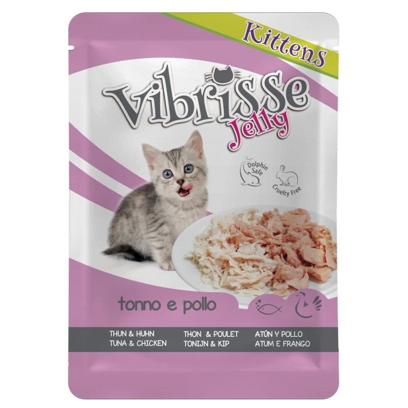 VIBRISSE GATITOS POUCH ATUN Y POLLO EN GELATINA 70g (18 uds/caja)
