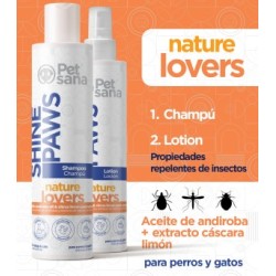 CHAMPU PET SANA SHINE PAWS REPELENTE INSECTOS NATURE LOVERS 300ml