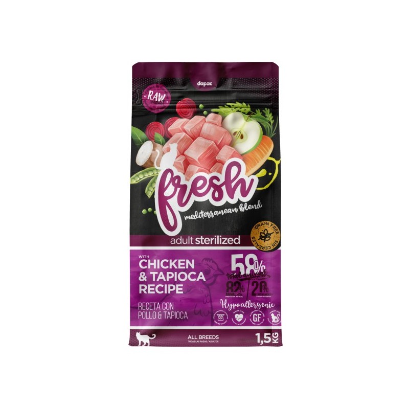 FRESH MED. GRAIN FREE CAT STERILIZED (pollo y tapioca) 1,5kg (6uds/caja)