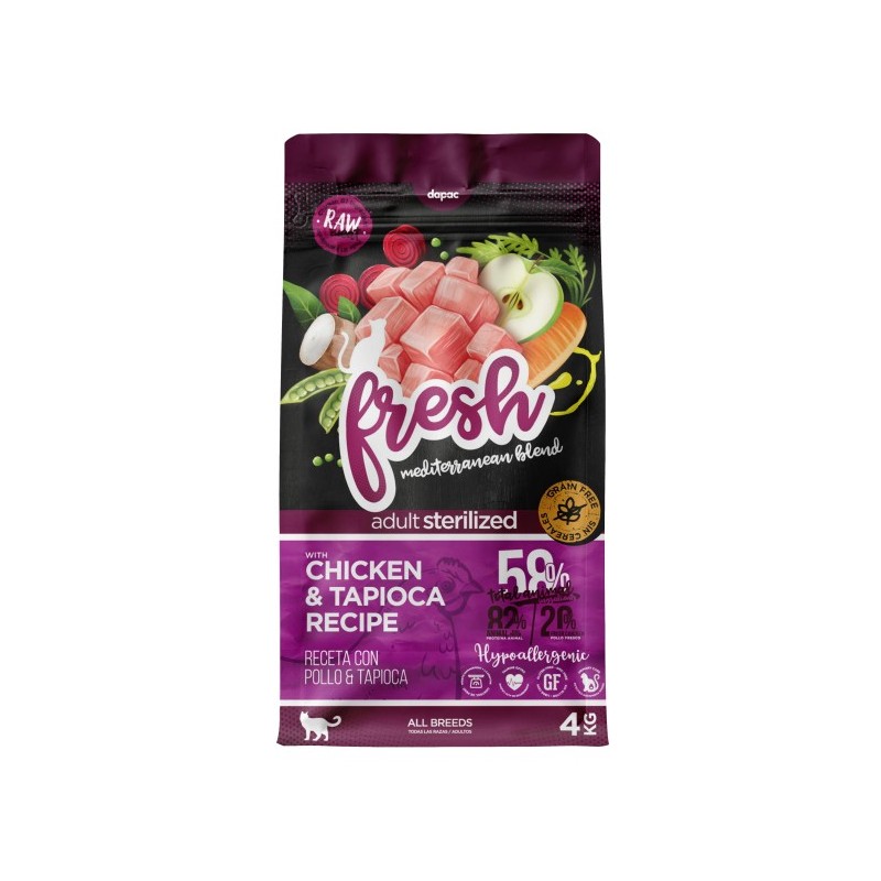 FRESH MED. GRAIN FREE CAT STERILIZED (pollo y tapioca) 4kg (4uds/caja)