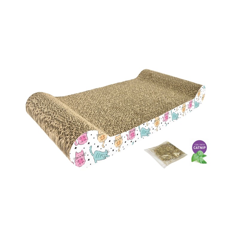 ECOLINE RASCADOR CARTON JOYFUL CAT CON CATNIP 45x23x7cm