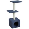 RASCADOR AMELIE AZUL PETROLEO 3 ALTURAS CON GATERA 30x30x89cm