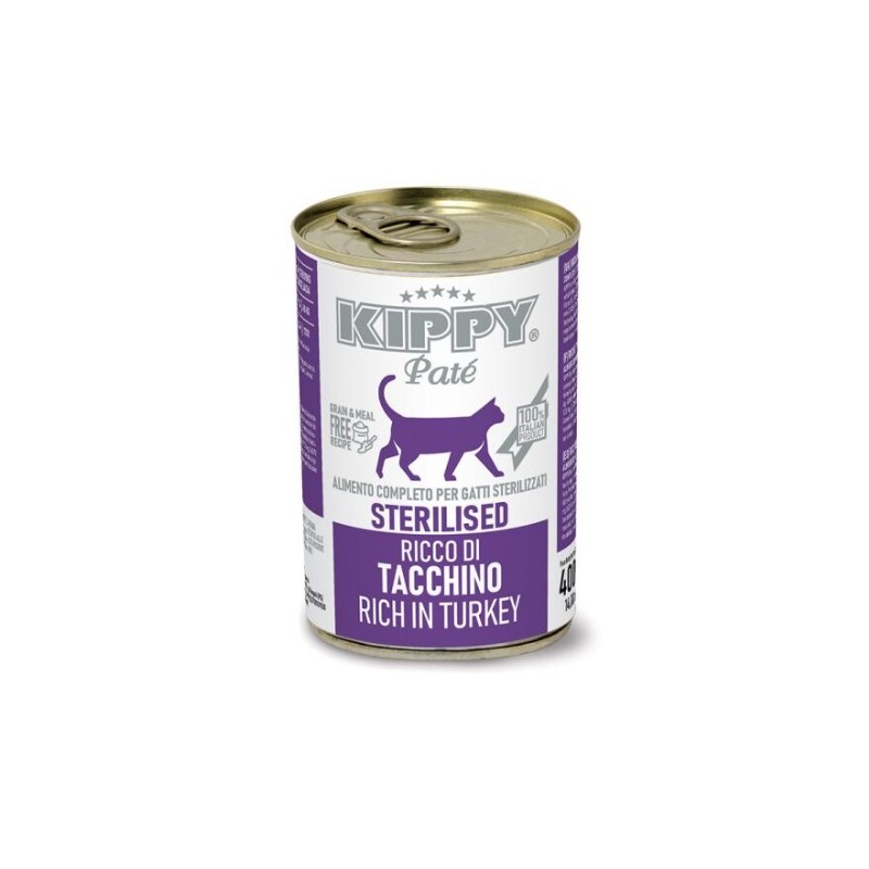 KIPPY PATE GATO ESTERILIZADO LATA PAVO 400gr (24 uds)